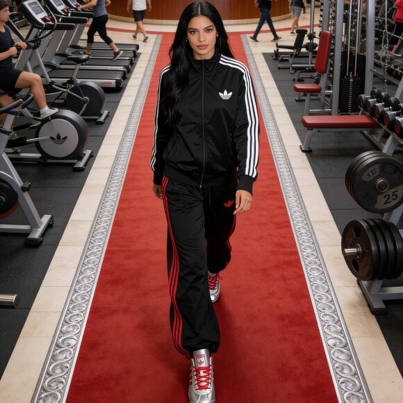adidas Tops - Adidas Women’s Firebird Originals Track Set Black Better Scarlet L JC8251 JW1226